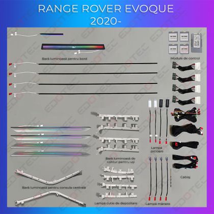 Lumini Ambientale NIGHTVIBE Range Rover Evoque 2020- set complet control telefon sau sistem original