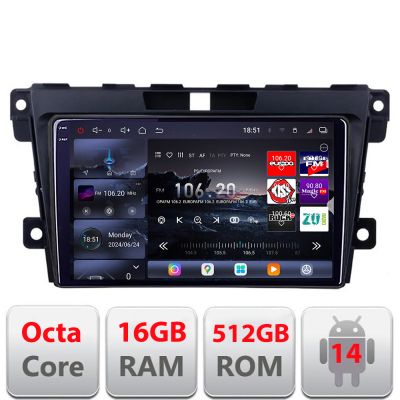 Navigatie Mazda CX-7 2006-2012 Edotec Kit-097 8 core QLED 2K 16+512GB 360 Android Waze USB Navigatie Internet Youtube Radio