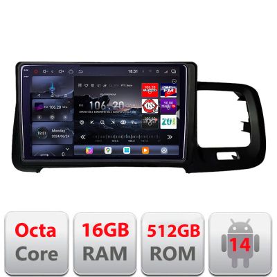 Navigatie Volvo S60 2008-2014 Edotec Kit-s60-08 8 core QLED 2K 16+512GB 360 Android Waze USB Navigatie Internet Youtube Radio