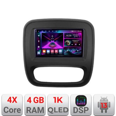 Navigatie Renault Trafic 2014-2017 A-rt09  4+64 InCell Display 1K Android Waze USB Navigatie Internet Youtube Radio