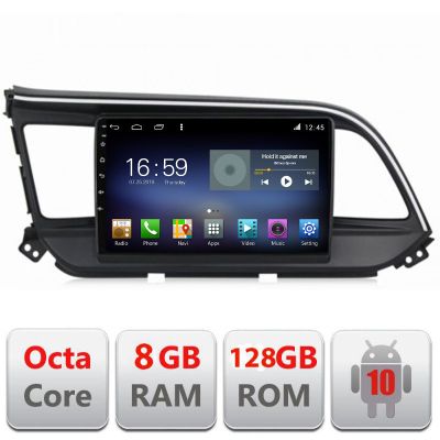 Navigatie Hyundai Elantra 2018- F-1581 Octa Core cu Android Radio Bluetooth Internet GPS WIFI DSP 8+128GB 4G