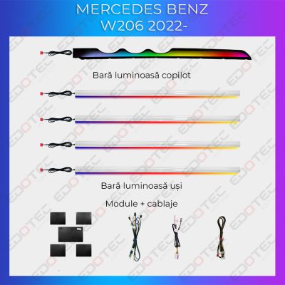Lumini Ambientale Mercedes Benz C Class W206 2020- set complet control telefon sau sistem original