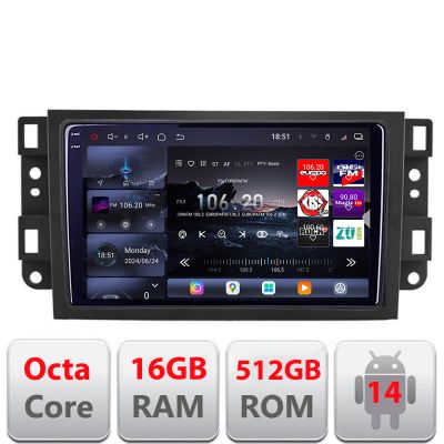 Navigatie Chevrolet Captiva 2006-2010 Edotec Kit-020 8 core QLED 2K 16+512GB 360 Android Waze USB Navigatie Internet Youtube Radio