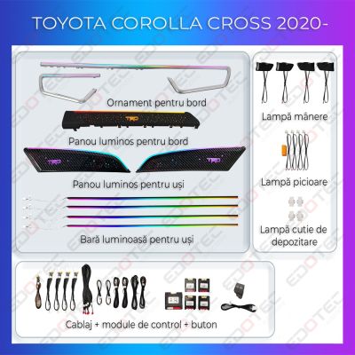 Lumini ambientale Toyota Corolla Cross 20202- set complet control telefon sau sistem original