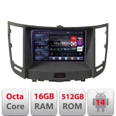Navigatie Infinity FX intre anii 2009-2012 Android radio gps internet 8 core QLED 2K 16+512GB 360 Edotec