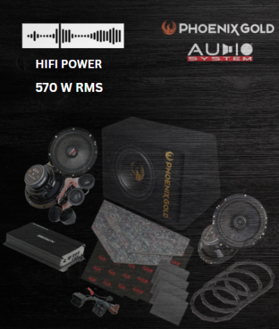 Pachet HiFi POWER - difuzoare fata + spate MX EVO, cu amplificator DSP, subwoofer activ, insonorizant, inele si cablaje plug & play