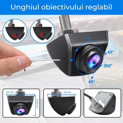 Camera Spate AHD 720P CVBS Night Vision 12V IP68 Impermeabil 170 grade Fisheye Golden Lens Full HD