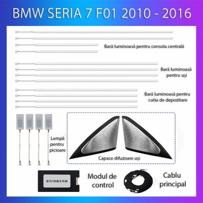 Lumini Ambientale BMW Seria 7 2010-2016 dedicat set complet control telefon sau sistem original