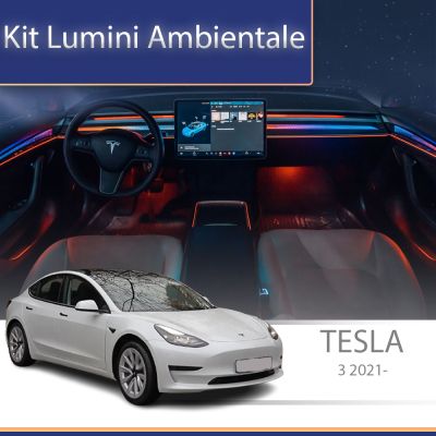 Lumini ambientale Tesla Model 3 2021-2022 set complet control telefon