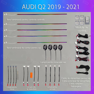 Lumini ambientale Audi Q2 2019-2021 set complet control telefon sau sistem original