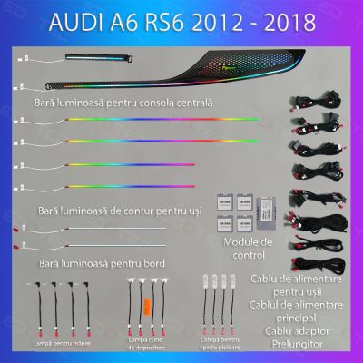 Lumini ambientale Audi  A6 RS6 C7 2012-2018 set complet control telefon sau sistem original