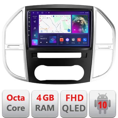 Navigatie Mercedes Vito w447 2016- Android Ecran QLED octa core 4+64 carplay android auto KIT-w447+EDT-E310V3
