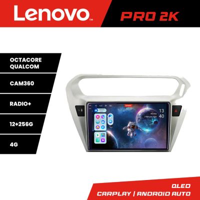 Navigatie Peugeot 301 Citroen C-Elisee Lenovo Kit-301 8 core QLED 2K 12+256 360 Android Waze USB Navigatie Internet Youtube Radio