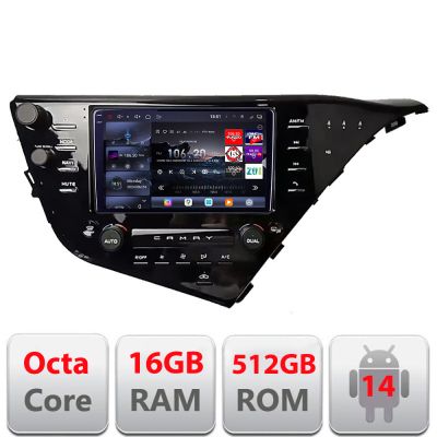 Navigatie Toyota Camry 2017-2021 V2 Android radio gps internet 8 core QLED 2K 16+512GB 360 Edotec