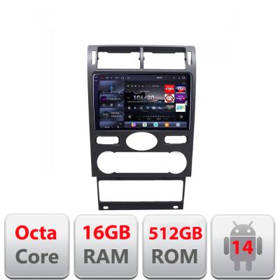 Navigatie Ford Mondeo intre anii 2004-2007 Android radio gps internet 8 core QLED 2K 16+512GB 360 Edotec