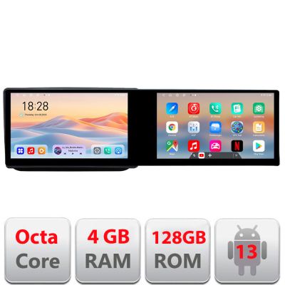 Navigatie Skoda Fabia 2 2009-2014 Edotec 2 ecrane  8 core 4+128 21.6 inch Incell android Wifi 5Ghz gps internet  Kit-fabia2