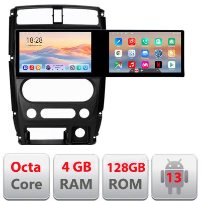 Navigatie Jimny 2007-2016 Kit-Jimny07 Edotec 2 ecrane  8 core 4+128 21.6 inch Incell android Wifi 5Ghz gps internet