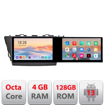 Navigatie  Toyota Prius 5 Plus 2012-2020 Edotec 2 ecrane  8 core 4+128 21.6 inch Incell android Wifi 5Ghz gps internet  Kit-prius5-plus