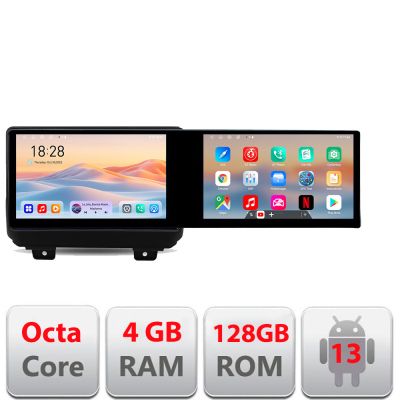 Navigatie Jeep Wrangler 2018- Kit-WRANGLER Edotec 2 ecrane  8 core 4+128 21.6 inch Incell android Wifi 5Ghz gps internet