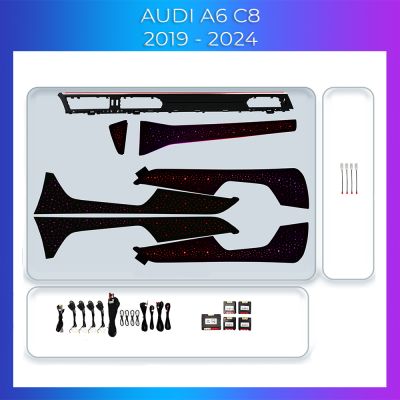 Lumini ambientale Audi A6 C8 2019-2024 set complet control din sistemul original sau telefon