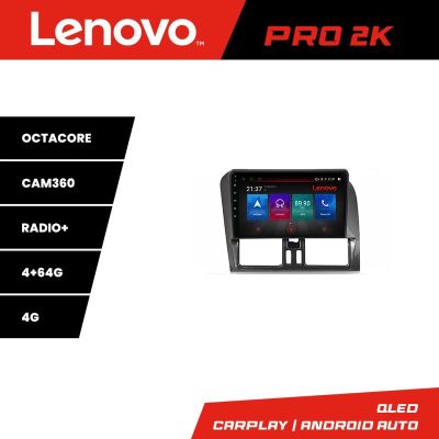 Navigatie Volvo XC60 2014-2018 Lenovo 8 core QLED 2K 4+64 360 Android Waze USB Navigatie Internet Youtube Radio