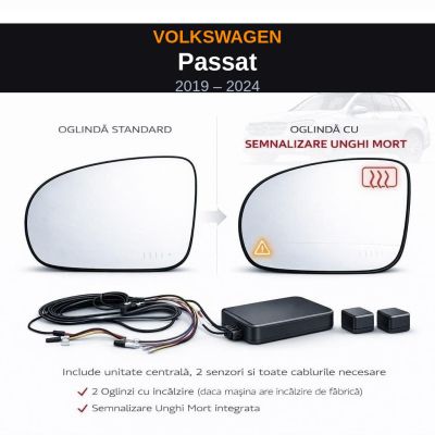 Senzor unghi mort Volkswagen Passat 2019-2024 — oglindă dedicată