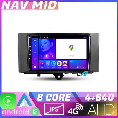 Navigatie Smart For Two 2010 2015 KIT Smart10 EDOTEC-LITE Android Ecran 720P Octa Core 4+32 Carplay