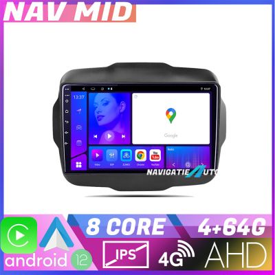 Navigatie Jeep Renegade 2015 2020 KIT 500 EDOTEC-LITE Android Ecran 720P Octa Core 4+32 Carplay