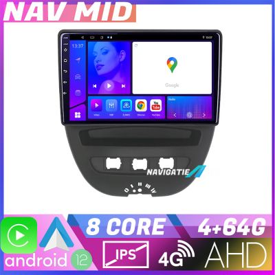 Navigatie Citroen C1 Peugeot 107 Toyota Aygo 2005 2014 EDOTEC-LITE Android Ecran 720P Octa Core 4+32 Carplay