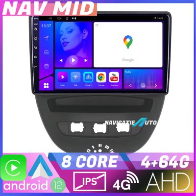 Navigatie Citroen C1 Peugeot 107 Toyota Aygo 2005-2014 Octa Core EDOTEC-LITE Android Ecran 720P Octa Core 4+32 Carplay  Android auto v2