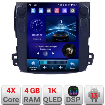 Navigatie Mitsubishi Outlander 2007-2011 tip tesla radio gps internet 4 Core carplay android auto 4+64 Incell Display kit-tesla-056