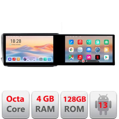 Navigatie Peugeot 208 2008 Kit-PSA Edotec 2 ecrane  8 core 4+128 21.6 inch Incell android Wifi 5Ghz gps internet