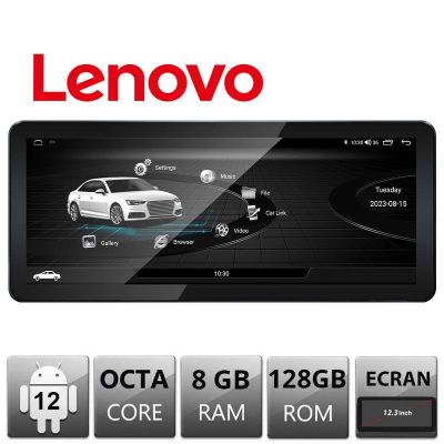 Navigatie dedicata Audi A6 A7 C7 2015-2018 MIB Lenovo Brillante ecran 12.3" 8+128 4G Qled internat BT carplay android auto