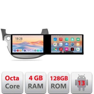 Navigatie Honda Fit 2008-2013 Edotec 2 ecrane  8 core 4+128 21.6 inch Incell android Wifi 5Ghz gps internet  Kit-fit-08