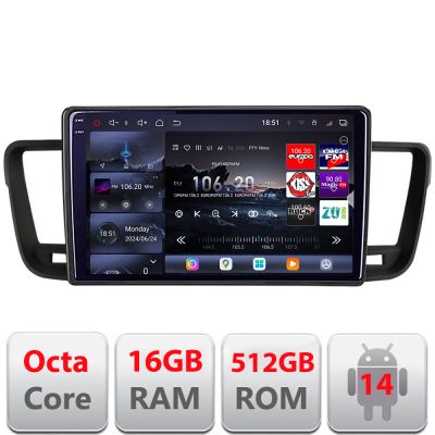 Navigatie Peugeot 508 2010-2018 Edotec Kit-5637 8 core QLED 2K 16+512GB 360 Android Waze USB Navigatie Internet Youtube Radio