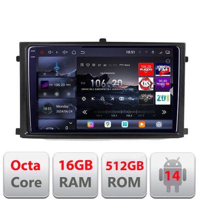 Navigatie Rexton 2019- Edotec Kit-REXTON 8 core QLED 2K 16+512GB 360 Android Waze USB Navigatie Internet Youtube Radio