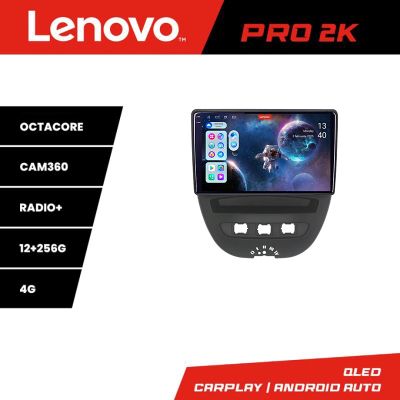 Navigatie Citroen C1 Peugeot 107 Toyota Aygo 2005-2014 Android radio gps internet 8 core QLED 2K 12+256 360 Lenovo