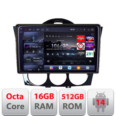 Navigatie Mazda RX8 2008-2011 Android radio gps internet 8 core QLED 2K 16+512GB 360 Edotec
