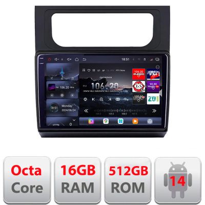 Navigatie VW Touran 2010-2016 Edotec Kit-touran3 8 core QLED 2K 16+512GB 360 Android Waze USB Navigatie Internet Youtube Radio