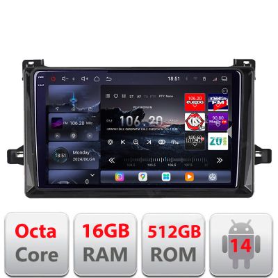 Navigatie Toyota Prius dupa 2015 Edotec Kit-TY50 8 core QLED 2K 16+512GB 360 Android Waze USB Navigatie Internet Youtube Radio