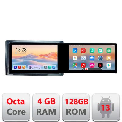 Navigatie Toyota 2DIN Kit-TY2DIN Edotec 2 ecrane  8 core 4+128 21.6 inch Incell android Wifi 5Ghz gps internet