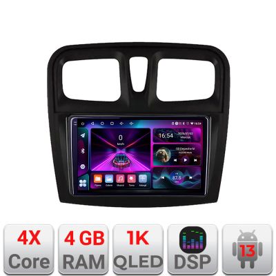 Navigatie Dacia Sandero 2012-2020 var B Android radio gps internet quad core 4+64 InCell Display 1K kit-sandero-variantb+EDT-E309