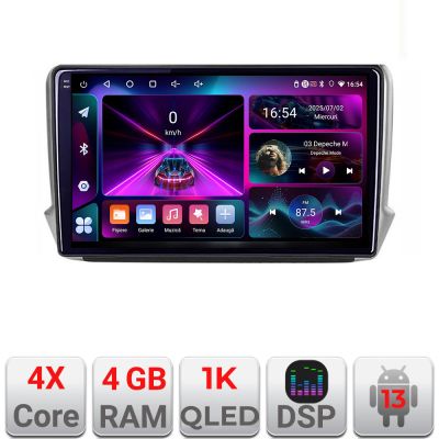Navigatie Peugeot 208/2008 A-PSA  4+64 InCell Display 1K Android Waze USB Navigatie Internet Youtube Radio