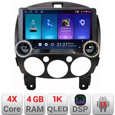 Navigatie Mazda 2 2007-2013 Edotec  4+64 10.5 inch Incell 1K android Wifi 5Ghz gps internet  Kit-mazda2