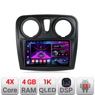 Navigatie Dacia Sandero Logan 2012-2020 A-sandero  4+64 InCell Display 1K Android Waze USB Navigatie Internet Youtube Radio