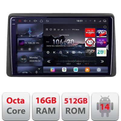 Navigatie Dacia Duster 2023- Android radio gps internet 8 core QLED 2K 16+512GB 360 Edotec