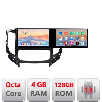 Navigatie Mitsubishi L200 2014-2020 Kit-1094 Edotec 2 ecrane  8 core 4+128 21.6 inch Incell android Wifi 5Ghz gps internet  v1