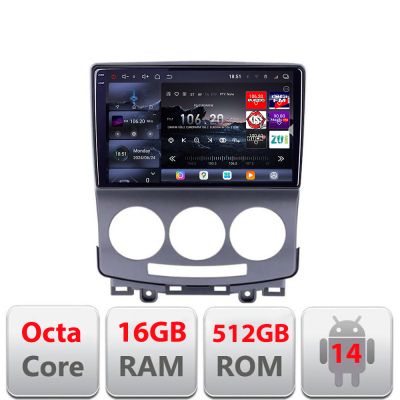Navigatie Mazda 5 2005-2010 Edotec Kit-MZ22 8 core QLED 2K 16+512GB 360 Android Waze USB Navigatie Internet Youtube Radio