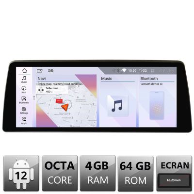 Navigatie BMW Seria 6 E63 2006-2012 cu ecran CIC Android ecran 10.25" 4+32 4G BT