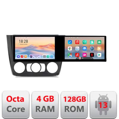 Navigatie BMW Seria 1 E87 2007-2011 clima manuala Kit-bmw117-manual Edotec 2 ecrane  8 core 4+128 21.6 inch Incell android Wifi 5Ghz gps internet